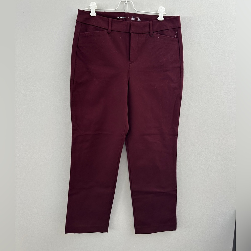 NWT High waisted pixie straight ankle pants in red raisin